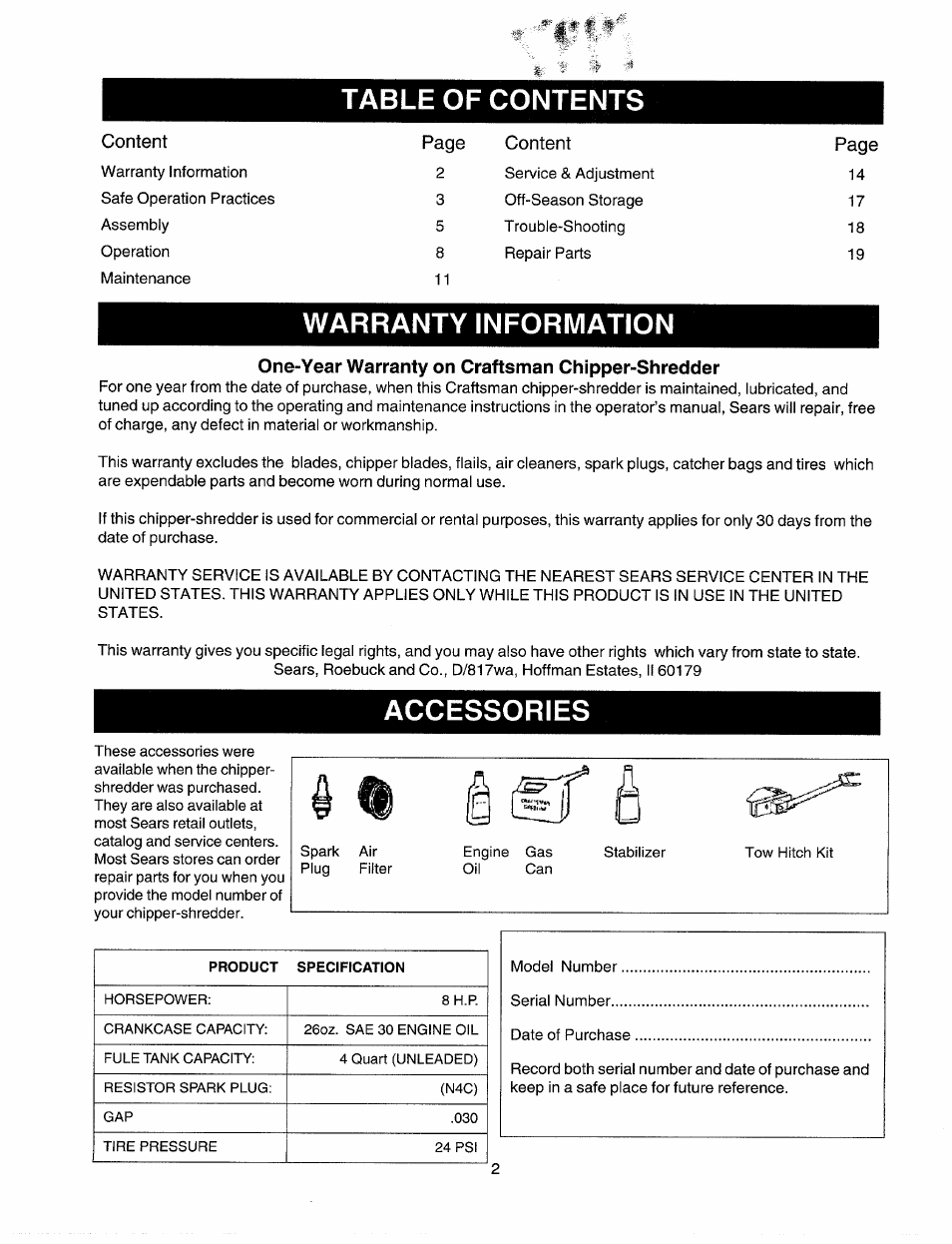 Sears Craftsman 247.77586 User Manual | Page 2 / 46