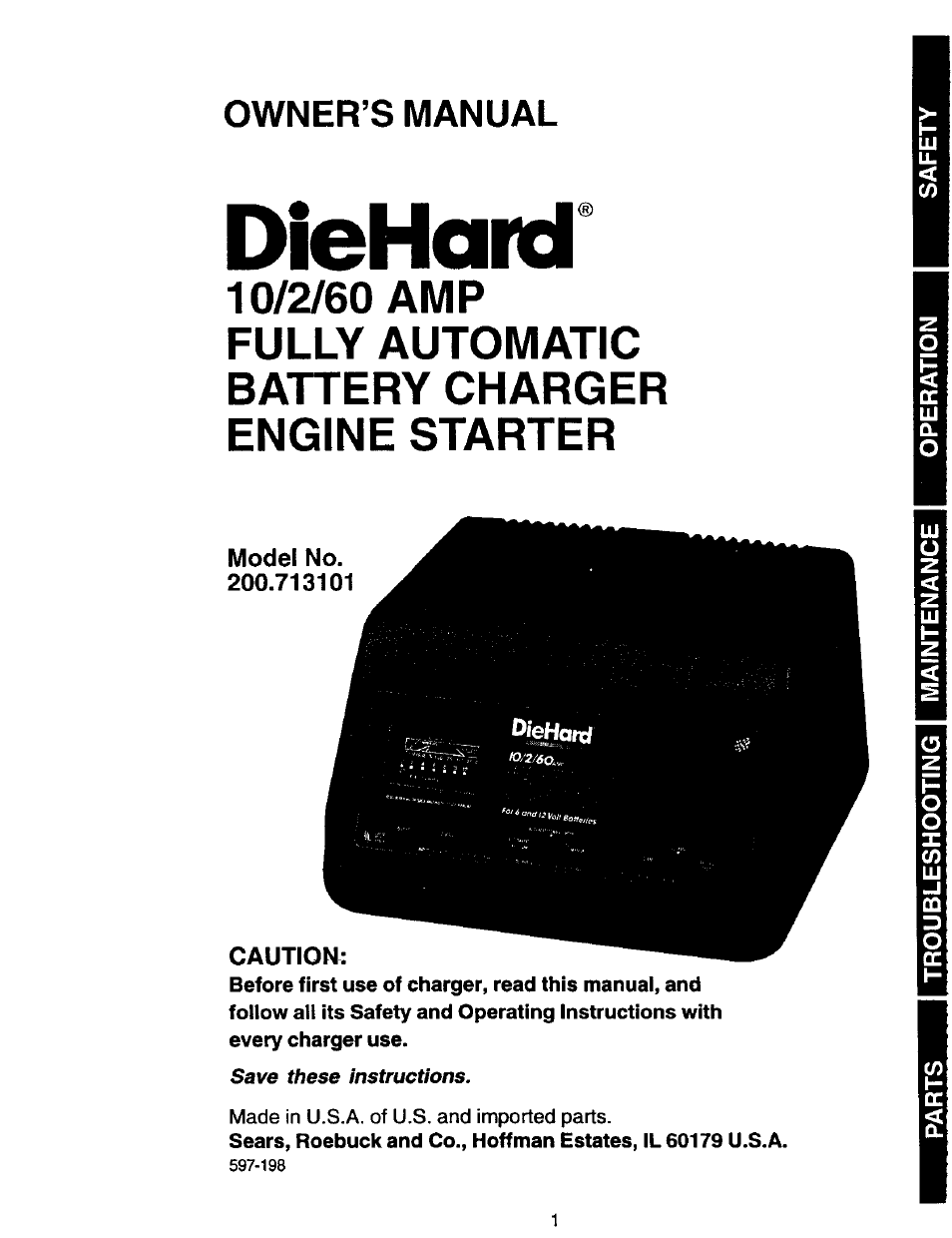 Sears 200.713101 User Manual | 16 pages