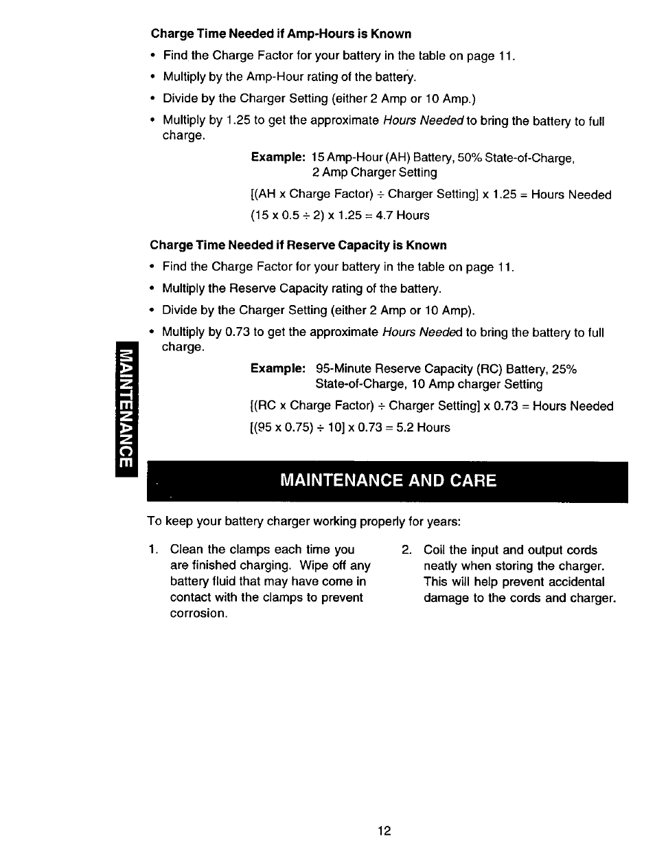 Maintenance and care | Sears 200.713101 User Manual | Page 12 / 16