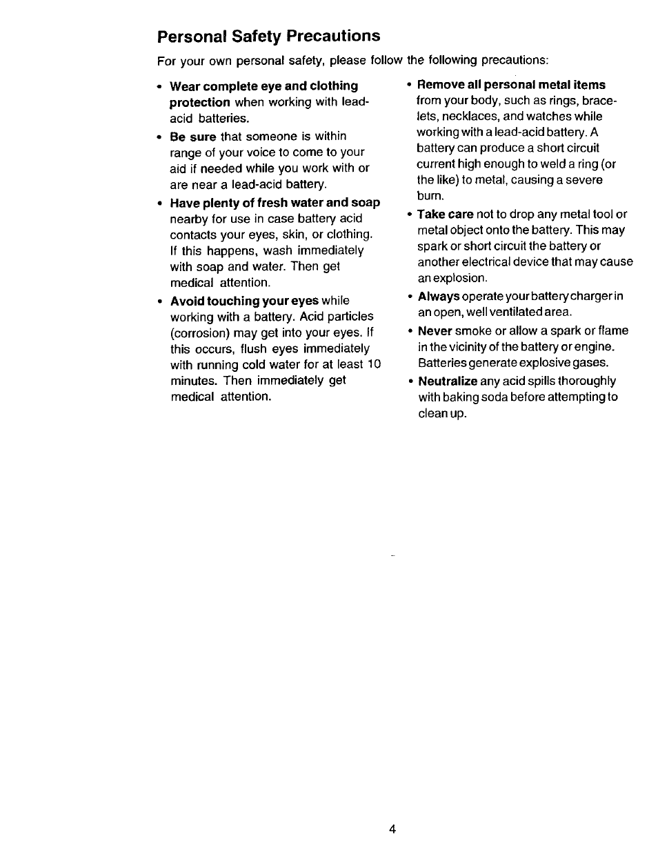 Personal safety precautions | Sears 200.713101 User Manual | Page 4 / 16