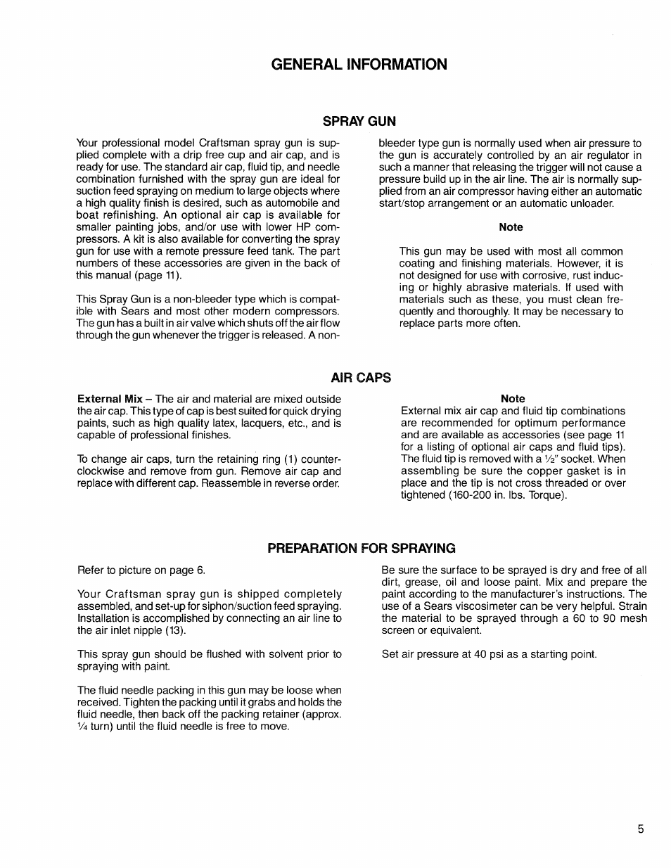 General information | Sears 919.15516 User Manual | Page 5 / 12