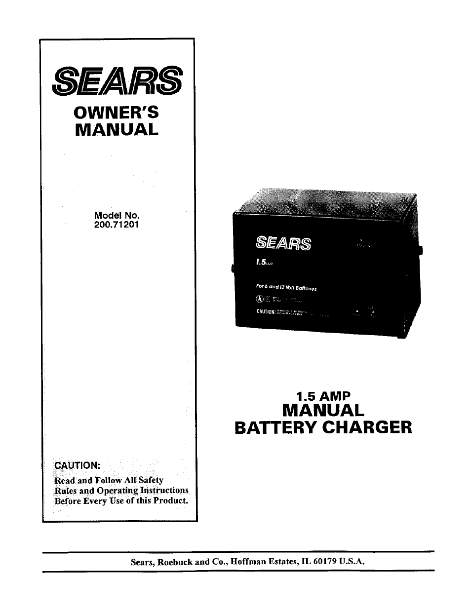 Sears 200.71201 User Manual | 12 pages