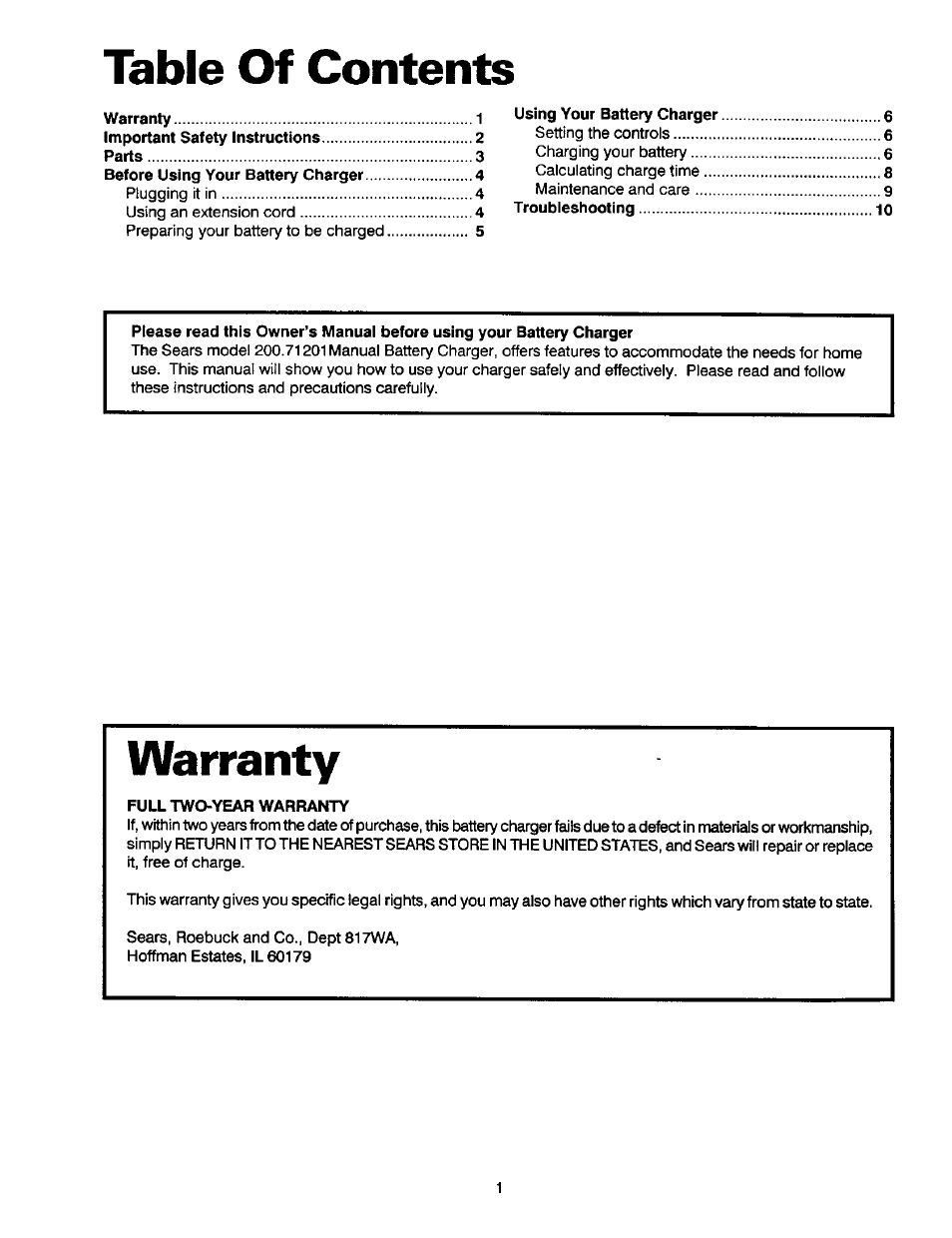 Sears 200.71201 User Manual | Page 2 / 12