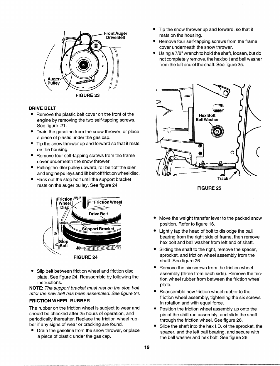 Drive belt, Friction wheel rubber | Sears 247.88557 User Manual | Page 17 / 58