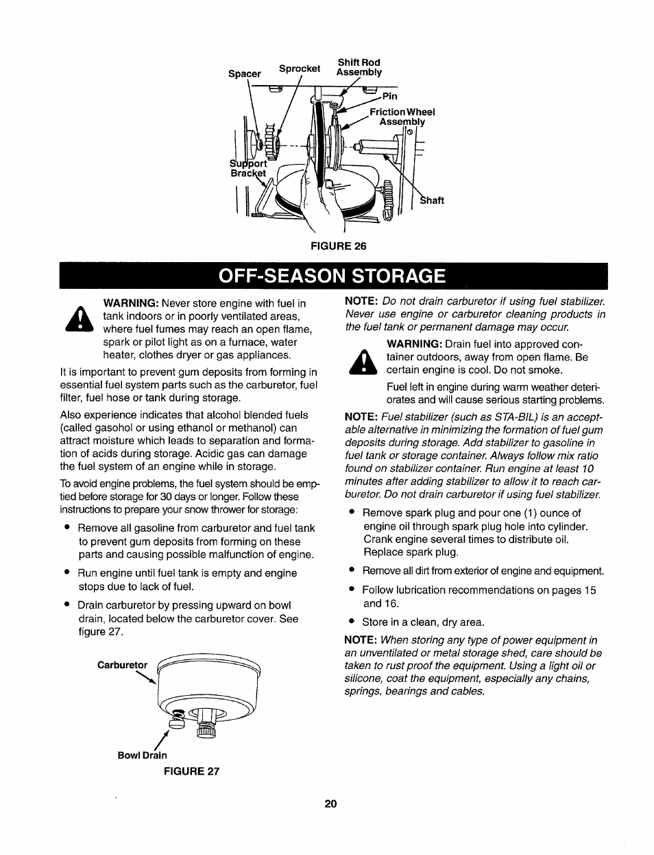 Off-season storage | Sears 247.88557 User Manual | Page 18 / 58