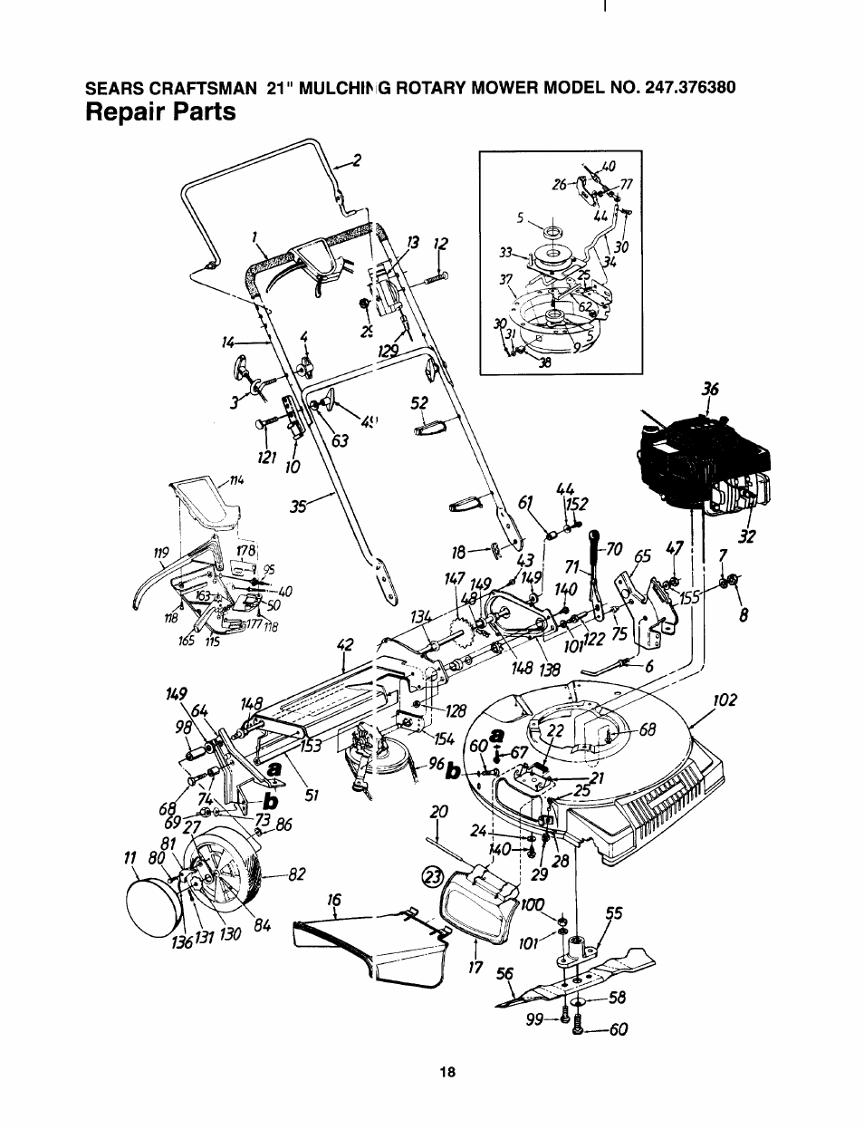 Repair parts | Sears 247.37638 User Manual | Page 16 / 42