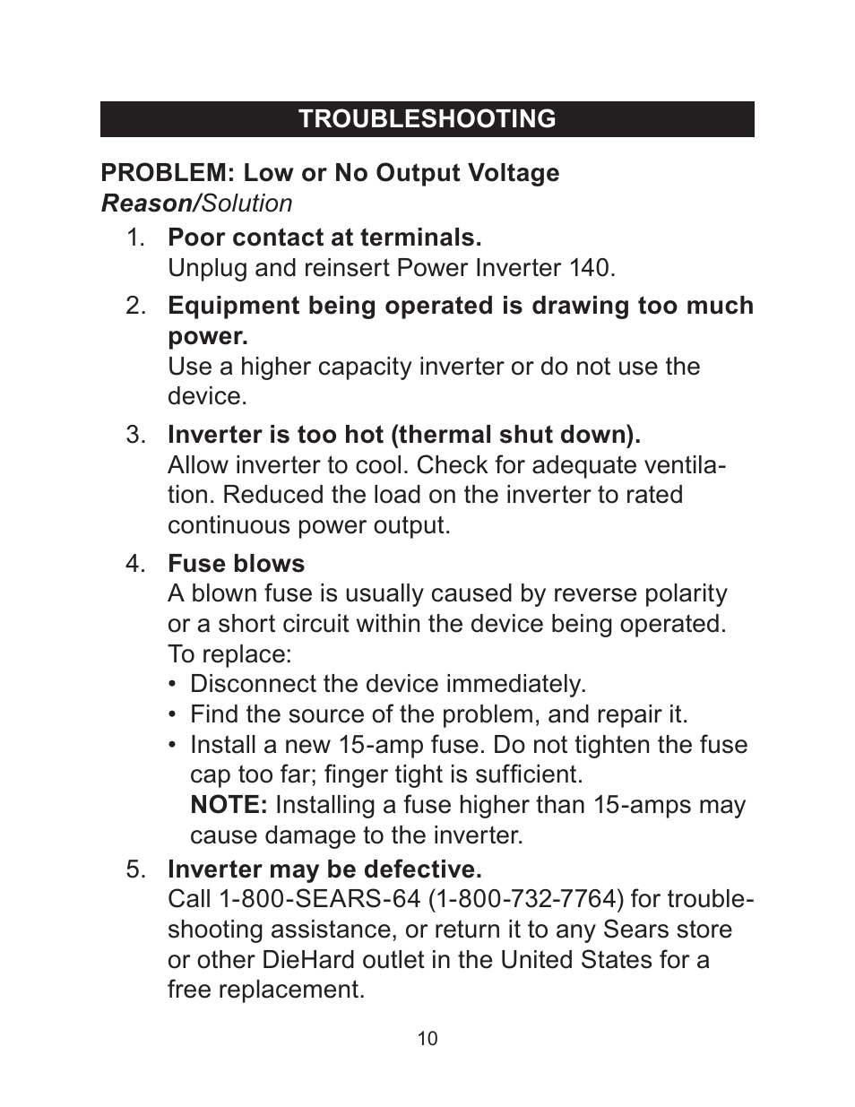 Sears 140 User Manual | Page 10 / 12