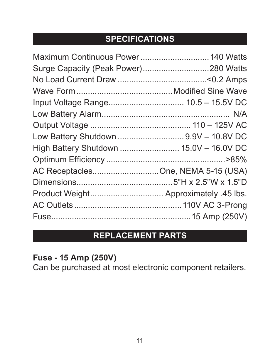 Sears 140 User Manual | Page 11 / 12
