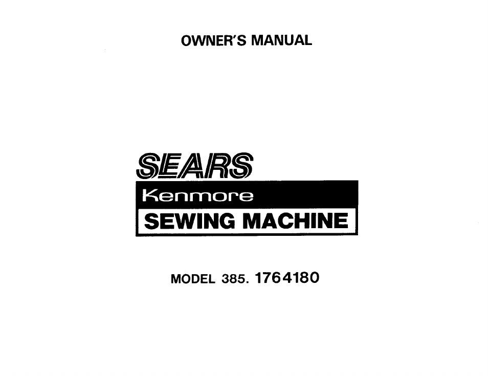 Sears 385 User Manual | 70 pages