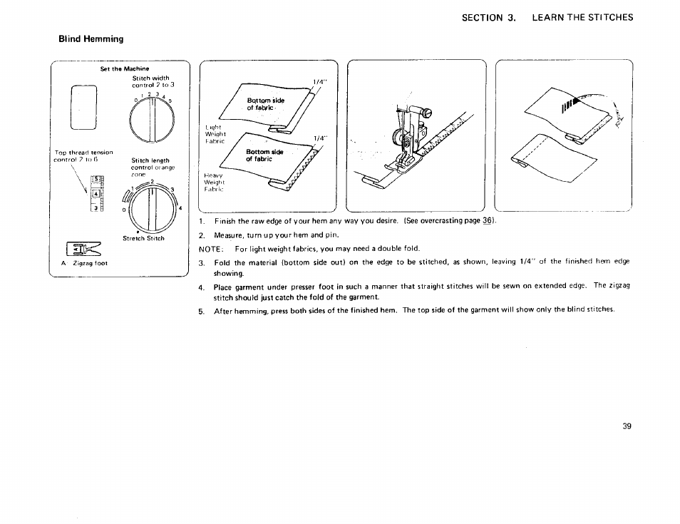 Blind hemming | Sears 385 User Manual | Page 42 / 70