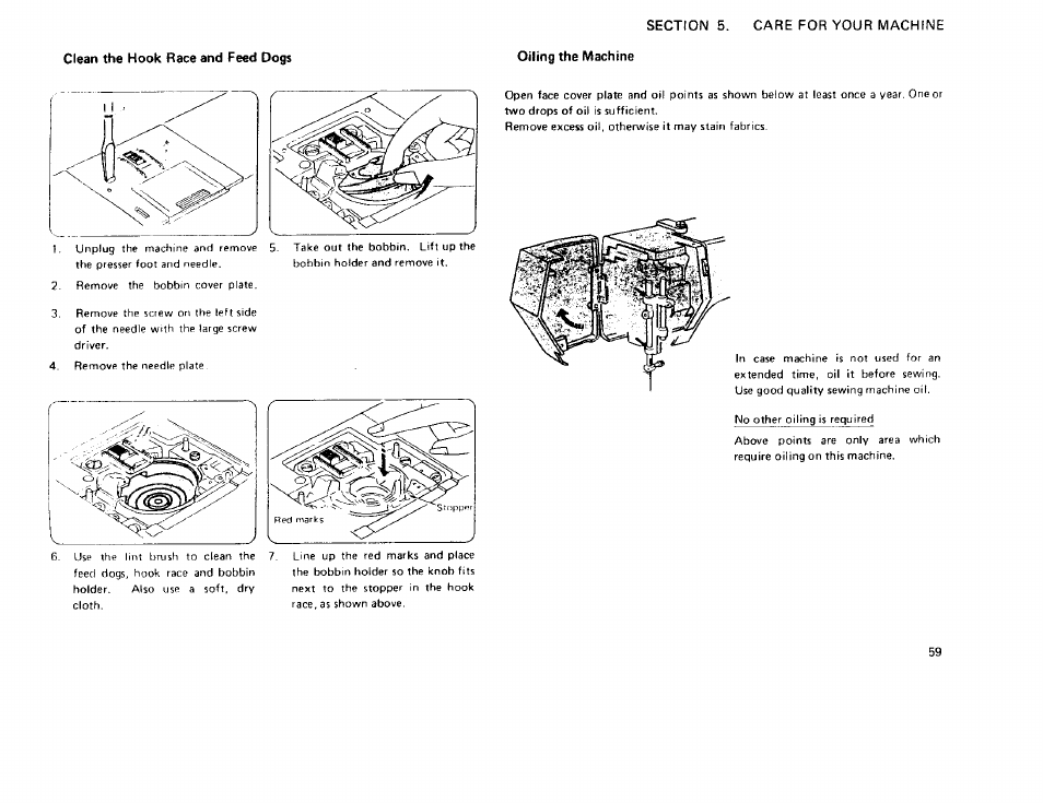 Clean the hook race and feed dogs | Sears 385 User Manual | Page 62 / 70