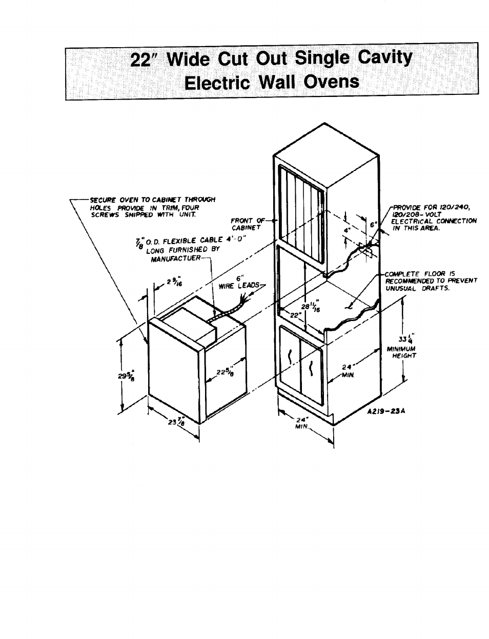 22" wide cut out single cavity electric wall ovens | Sears 8101 P432-60 User Manual | Page 2 / 2