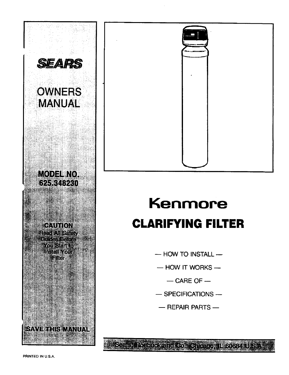 Sears 625.34823 User Manual | 24 pages