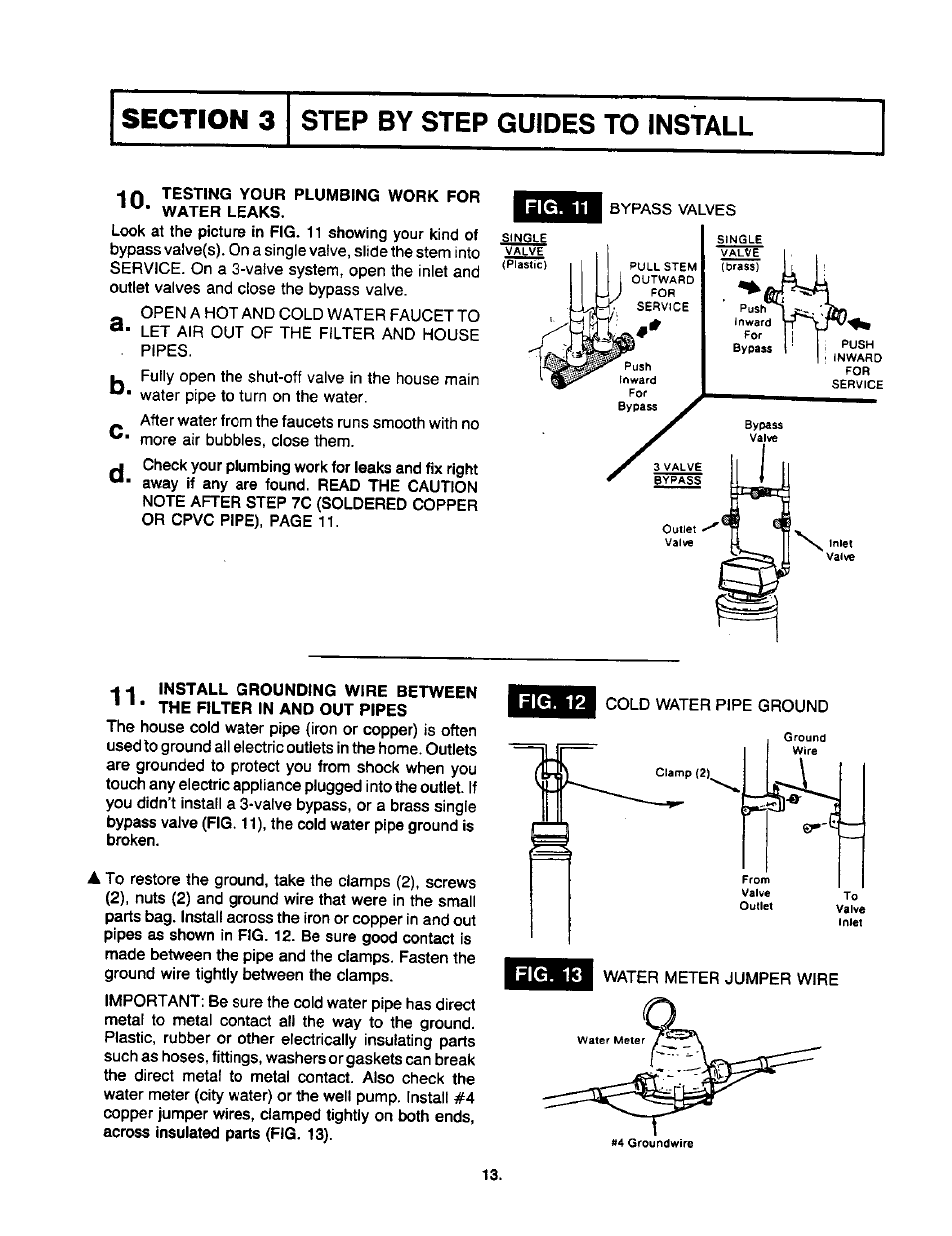 Fig. 11, Fig. 12, Fig. 13 | Sears 625.34823 User Manual | Page 13 / 24