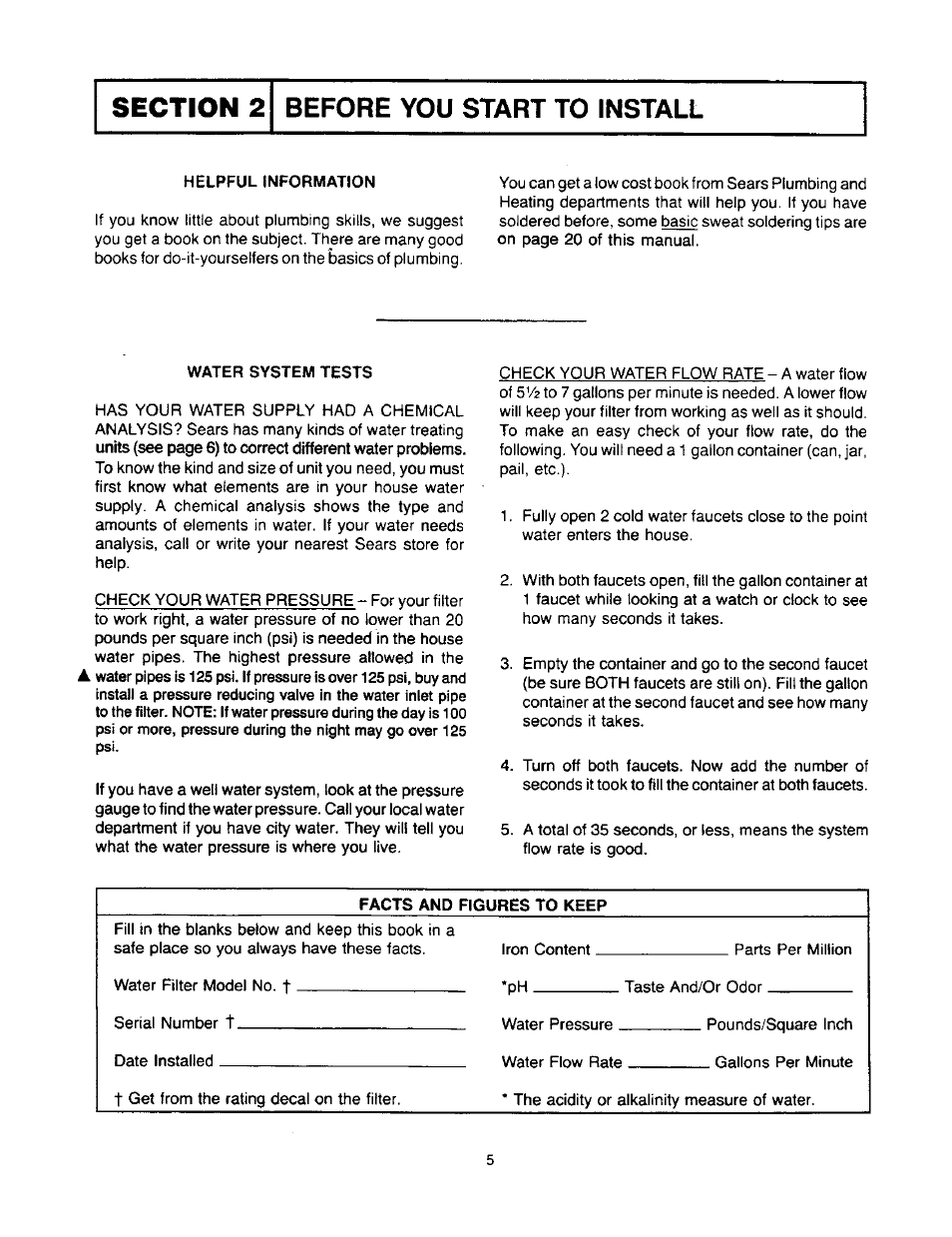 Sears 625.34823 User Manual | Page 5 / 24