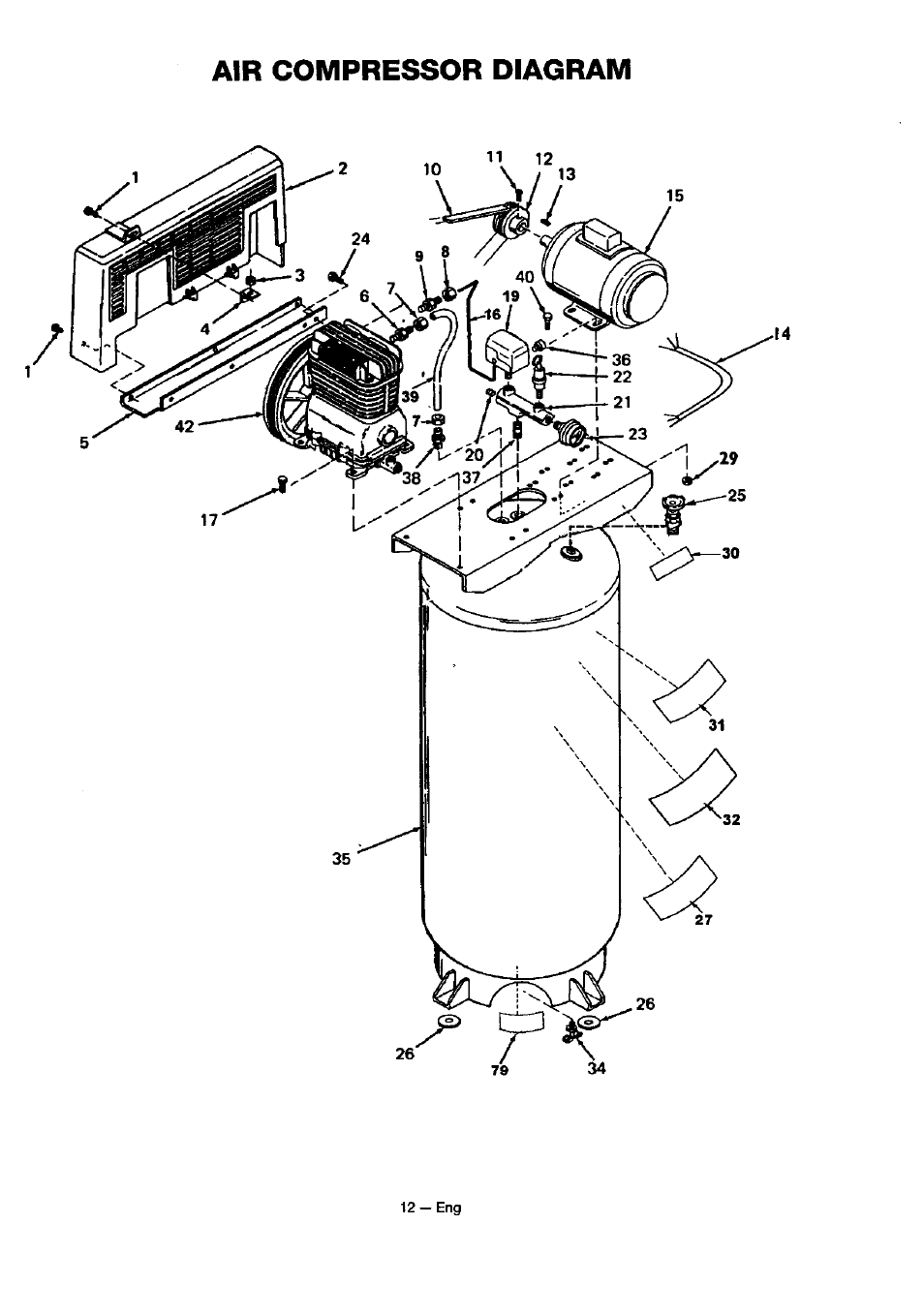 Air compressor diagram | Sears 919.18416 User Manual | Page 12 / 16