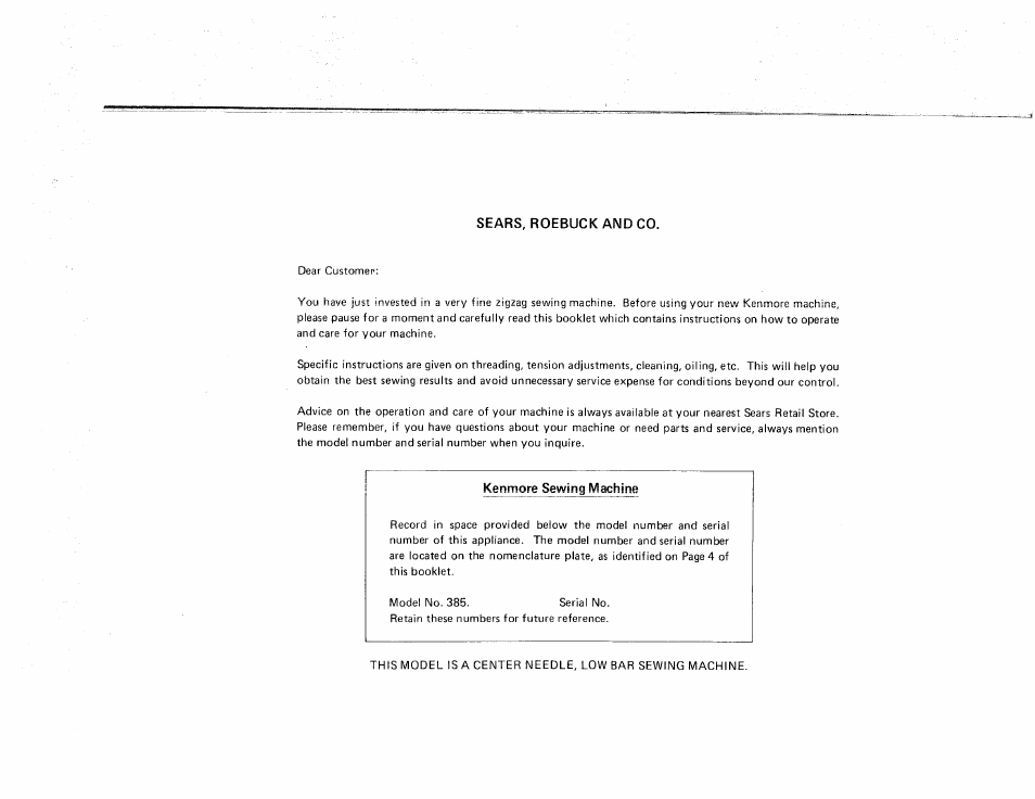 Sears KENMORE 385. 17928 User Manual | Page 2 / 73