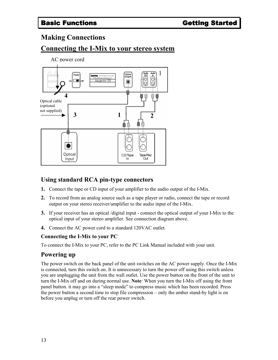 Sima Products Sima I-MIX 120 User Manual | Page 13 / 61