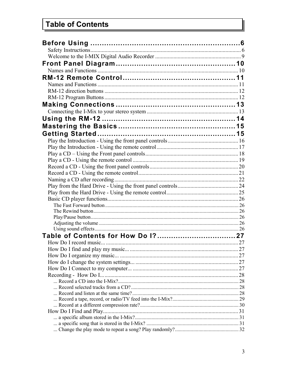 Sima Products Sima I-MIX 120 User Manual | Page 3 / 61