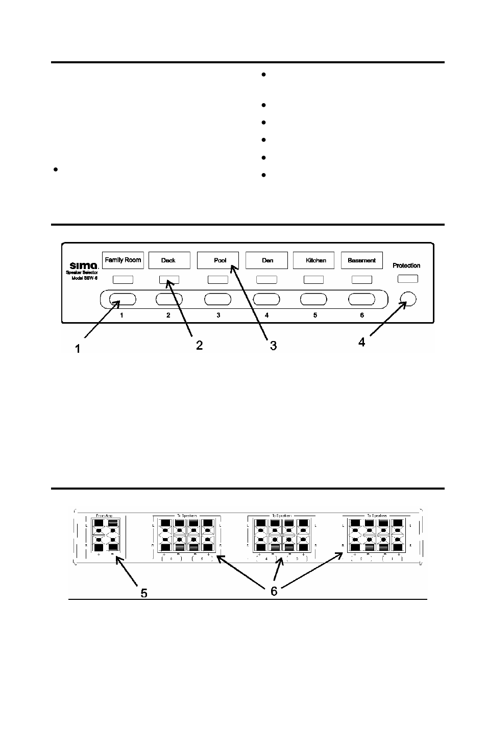 Introduction, Front panel, Rear panel | Introduction front panel rear panel | Sima Products SELECTORS SSW-4 User Manual | Page 3 / 8