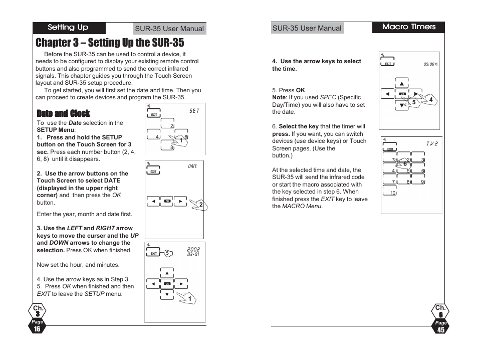 Chapter 3 – setting up the sur-35 | Sima Products Sima SUR-35 User Manual | Page 16 / 30