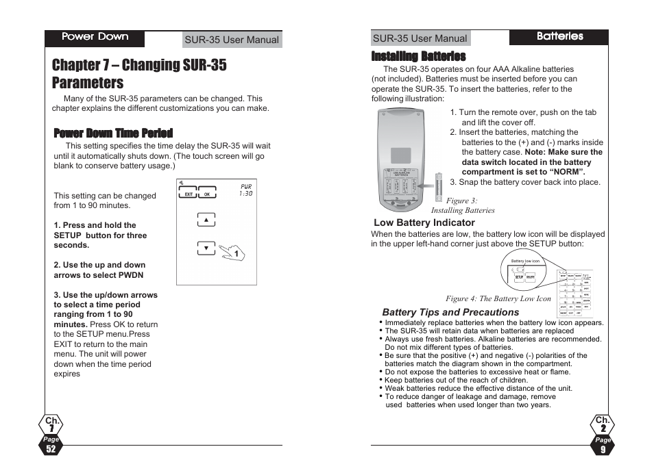 Chapter 7 – changing sur-35 parameters | Sima Products Sima SUR-35 User Manual | Page 9 / 30