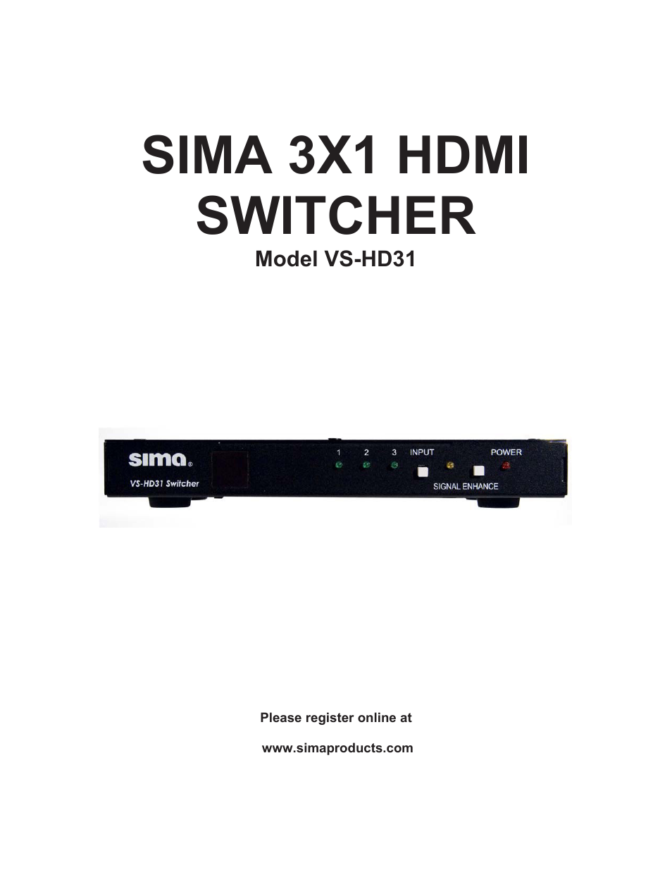 Sima Products VS-HD31 User Manual | 6 pages