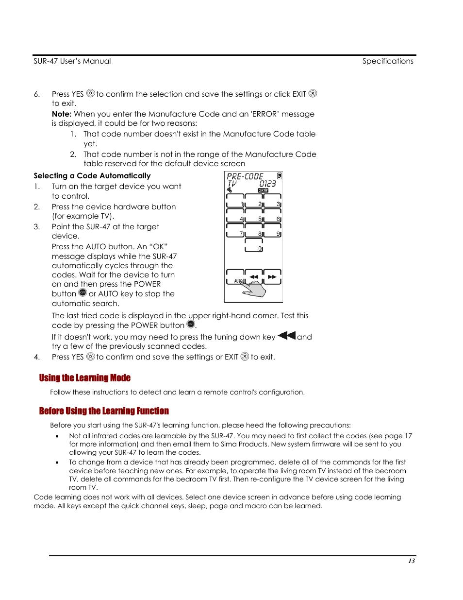 Sima Products Sima SUR-47 User Manual | Page 17 / 42