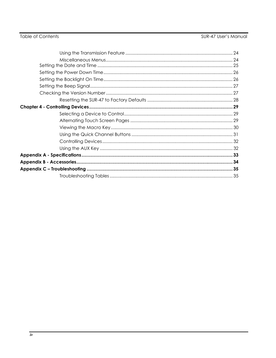 Sima Products Sima SUR-47 User Manual | Page 4 / 42