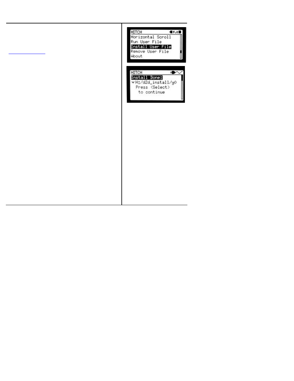 Install user file (hitch mode) | Sima Products USB-101 User Manual | Page 27 / 33