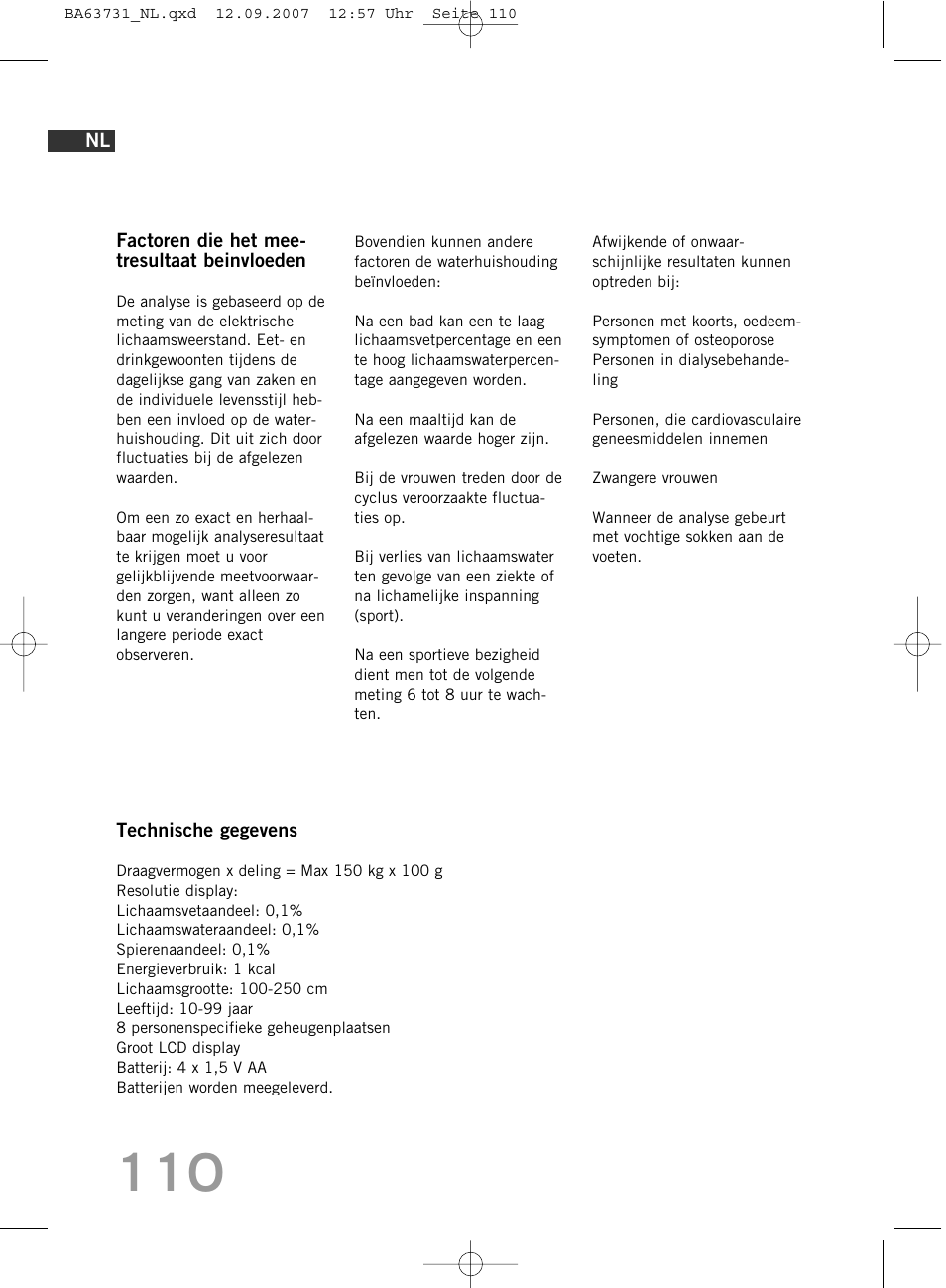 SOEHNLE Body Balance Slim Design FT 5 User Manual | Page 110 / 400