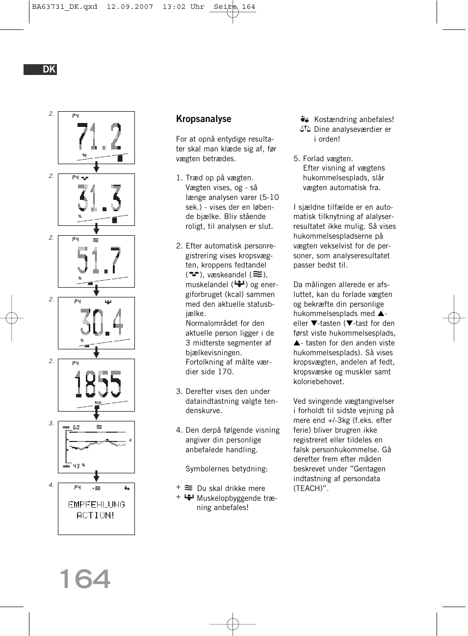 Kropsanalyse | SOEHNLE Body Balance Slim Design FT 5 User Manual | Page 164 / 400
