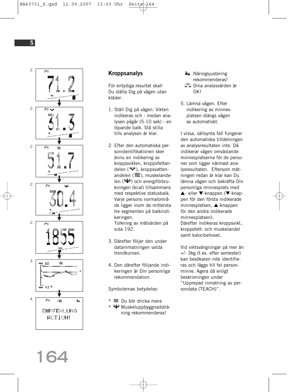 Kroppsanalys | SOEHNLE Body Balance Slim Design FT 5 User Manual | Page 186 / 400