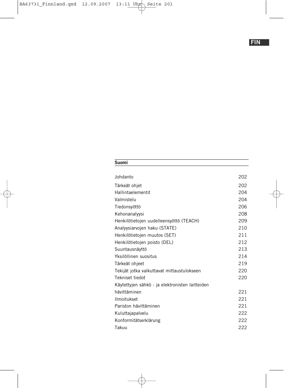 SOEHNLE Body Balance Slim Design FT 5 User Manual | Page 201 / 400