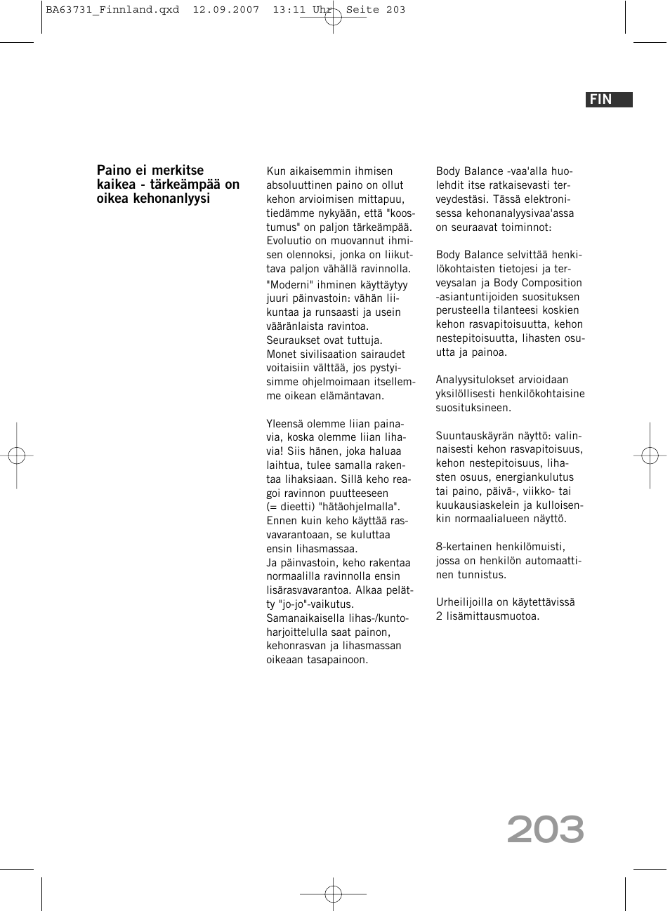 SOEHNLE Body Balance Slim Design FT 5 User Manual | Page 203 / 400