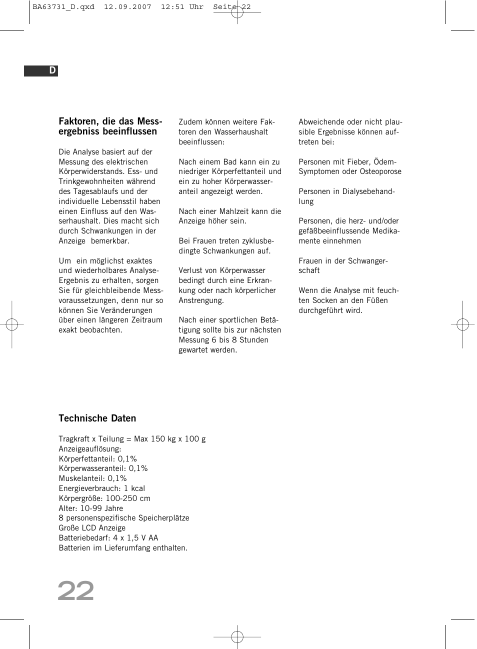 SOEHNLE Body Balance Slim Design FT 5 User Manual | Page 22 / 400