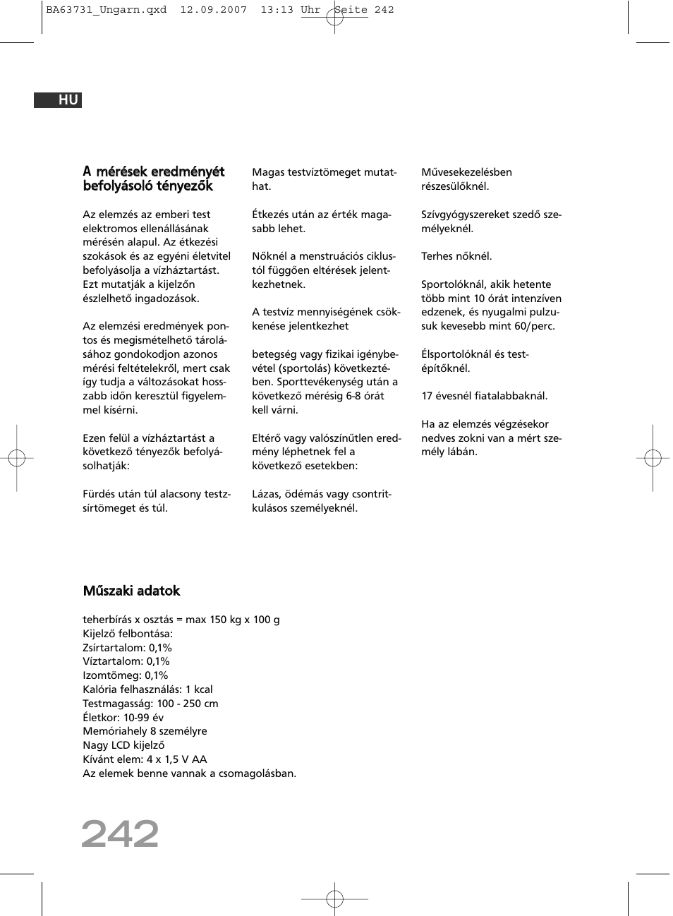 SOEHNLE Body Balance Slim Design FT 5 User Manual | Page 242 / 400