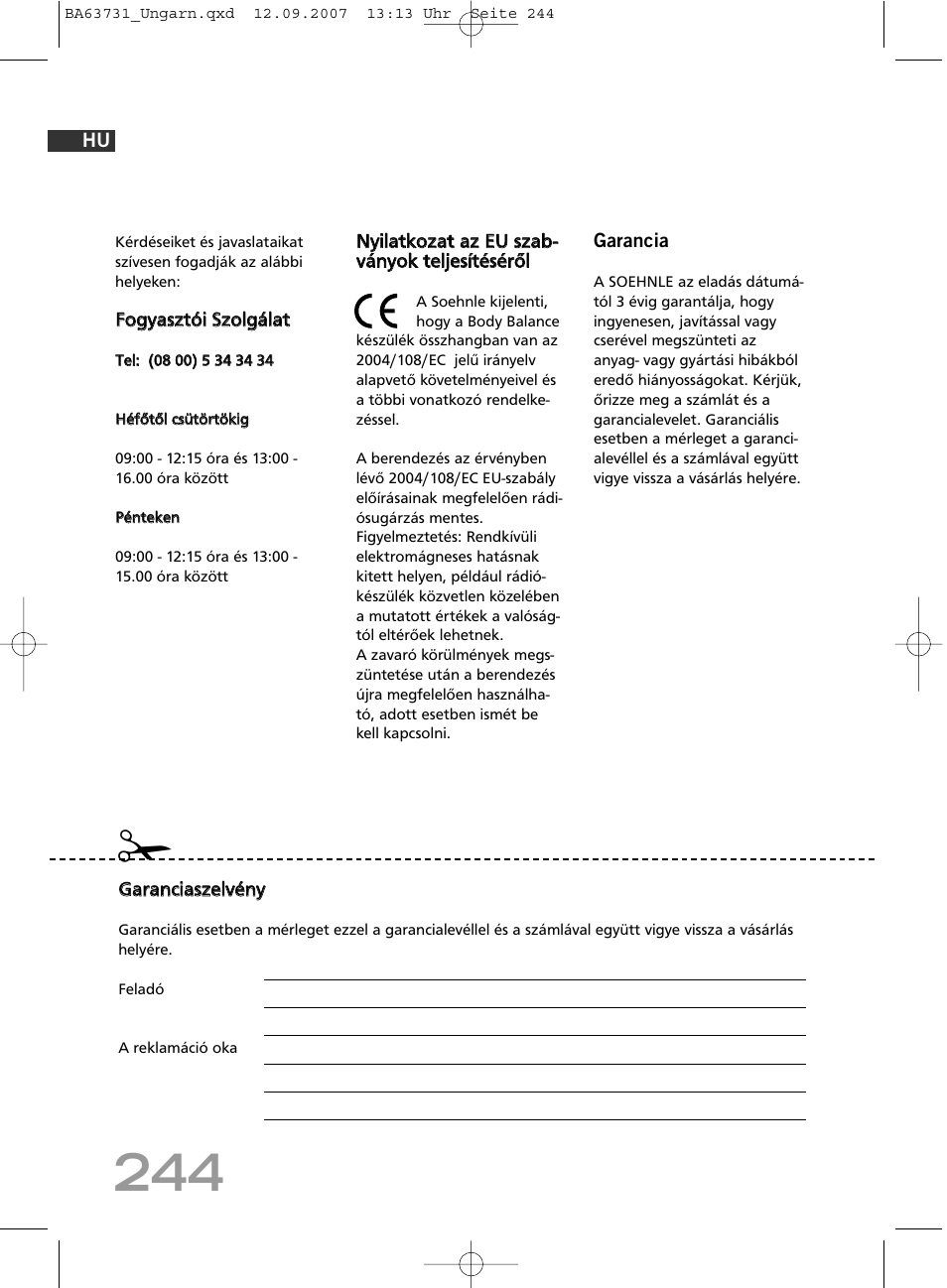 SOEHNLE Body Balance Slim Design FT 5 User Manual | Page 244 / 400