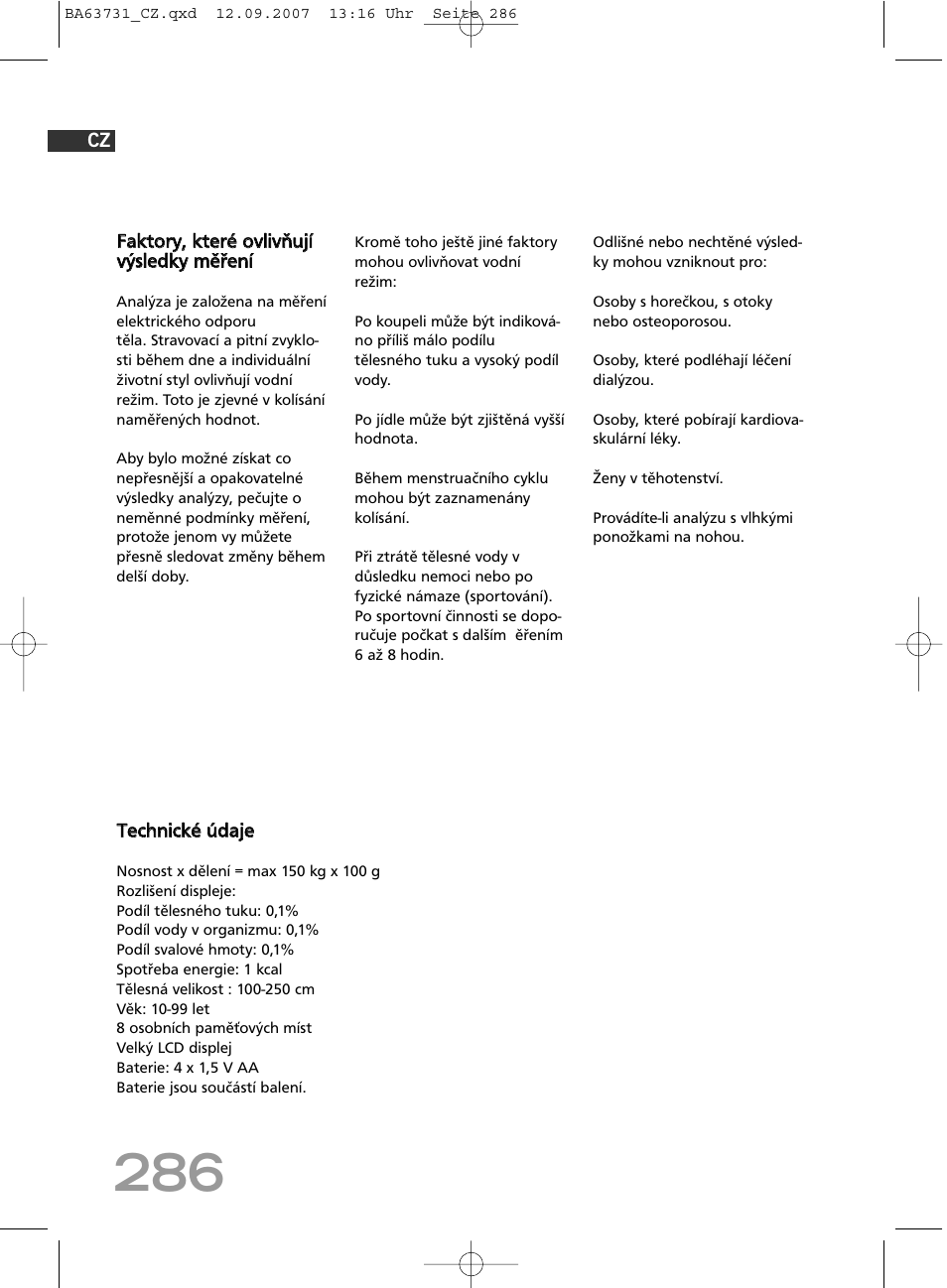 SOEHNLE Body Balance Slim Design FT 5 User Manual | Page 286 / 400