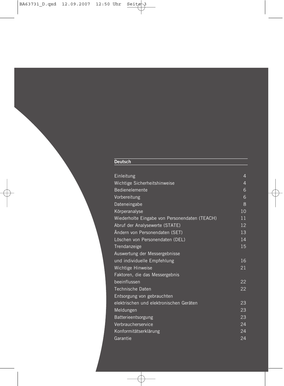 SOEHNLE Body Balance Slim Design FT 5 User Manual | Page 3 / 400