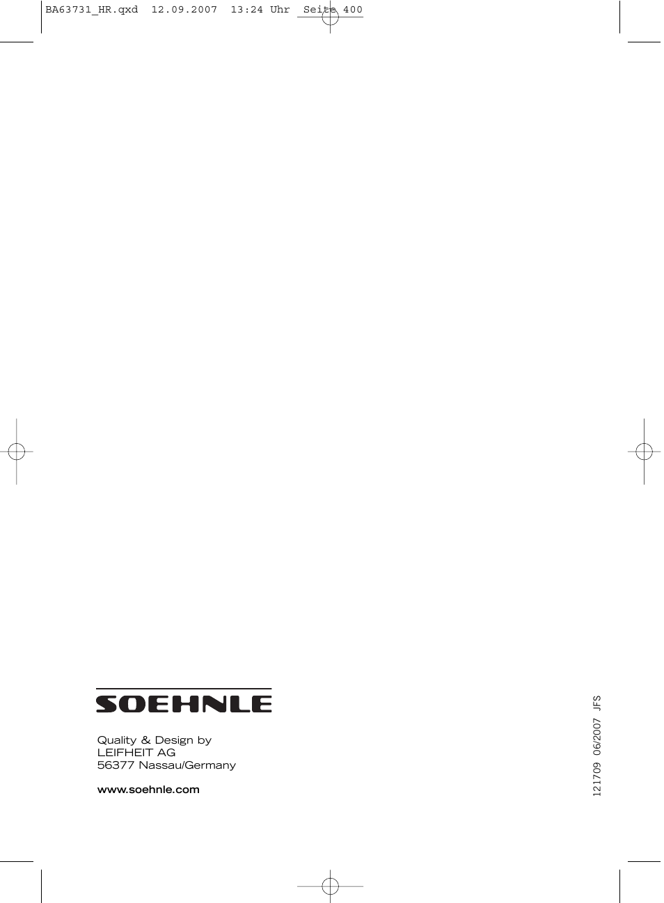 SOEHNLE Body Balance Slim Design FT 5 User Manual | Page 400 / 400