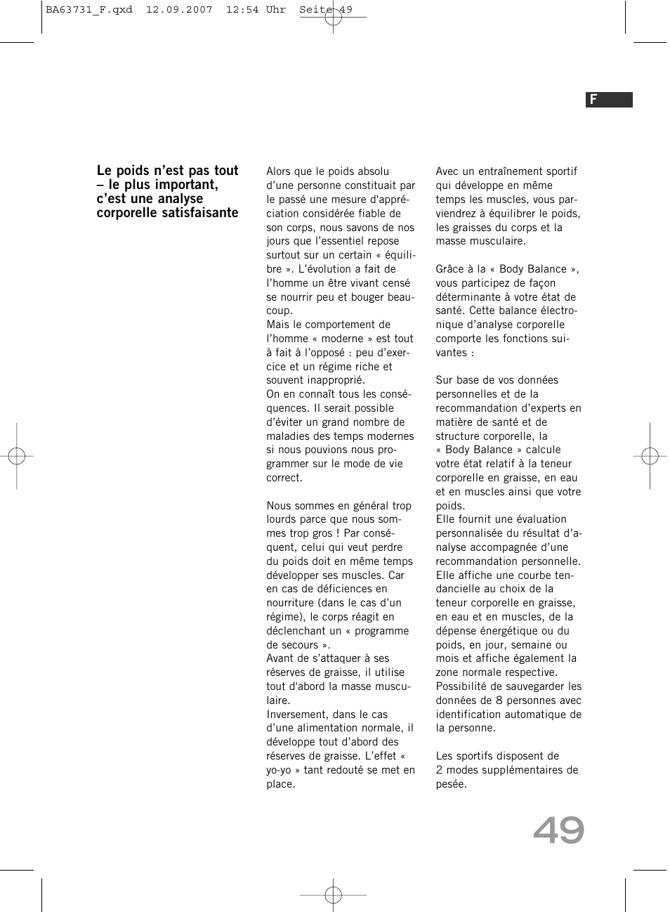 SOEHNLE Body Balance Slim Design FT 5 User Manual | Page 49 / 400