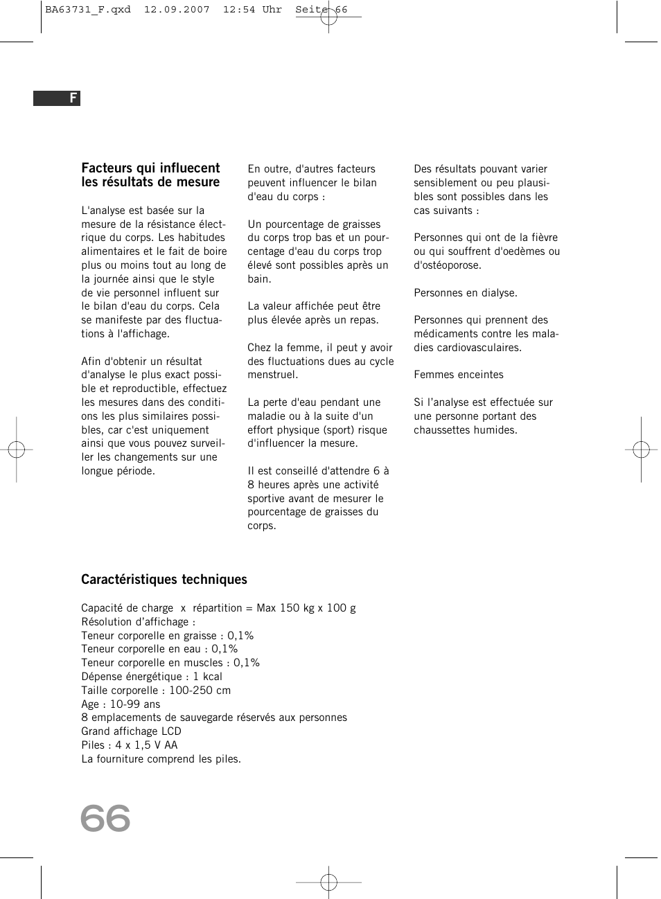 SOEHNLE Body Balance Slim Design FT 5 User Manual | Page 66 / 400