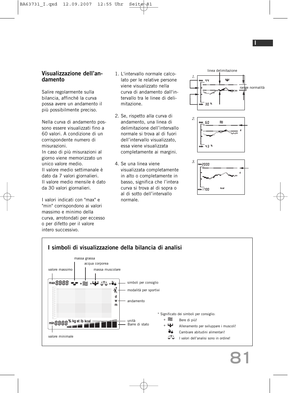 Visualizzazione dell’an- damento | SOEHNLE Body Balance Slim Design FT 5 User Manual | Page 81 / 400