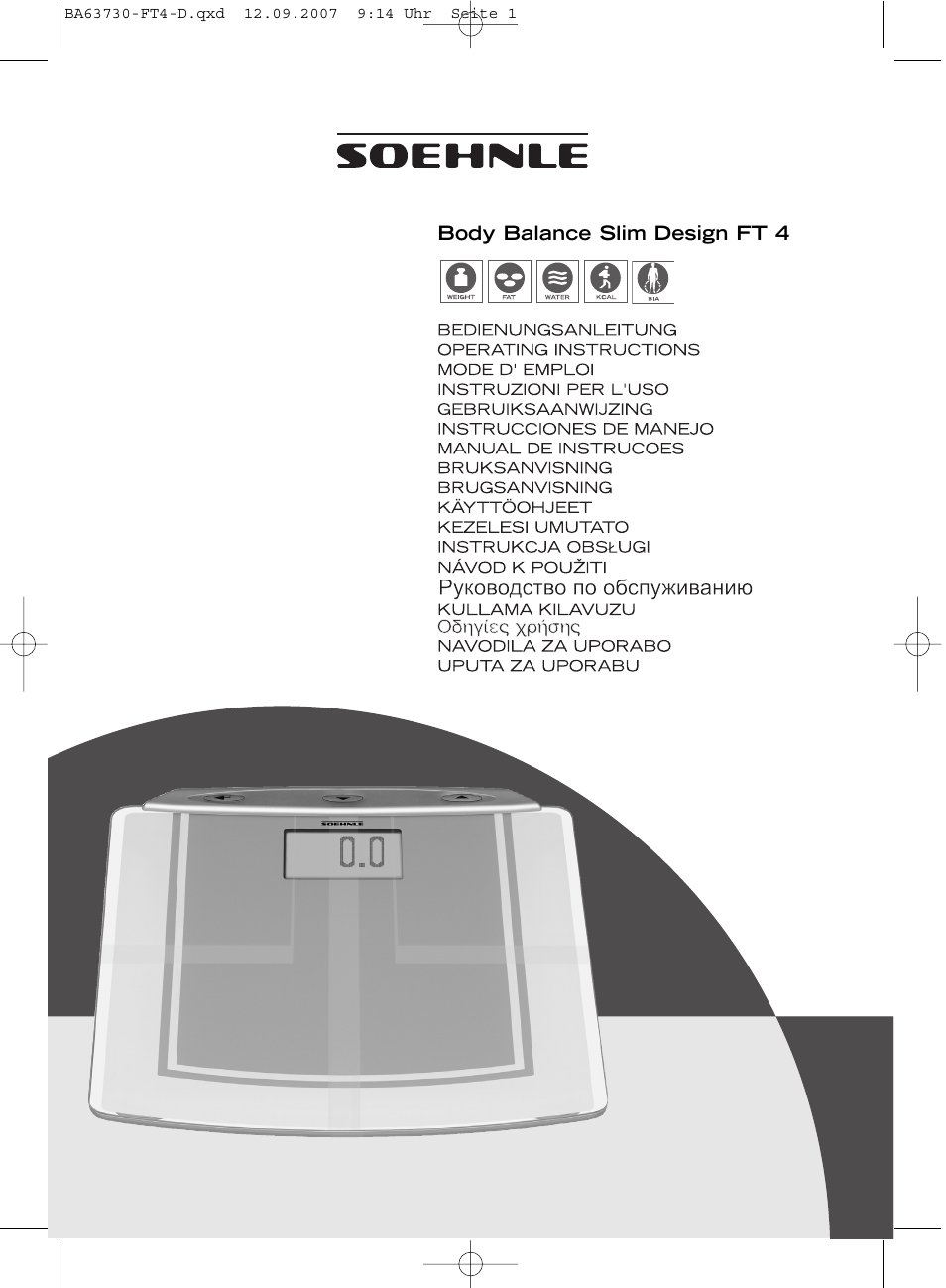 SOEHNLE Body Balance Slim Design FT4 User Manual | 400 pages