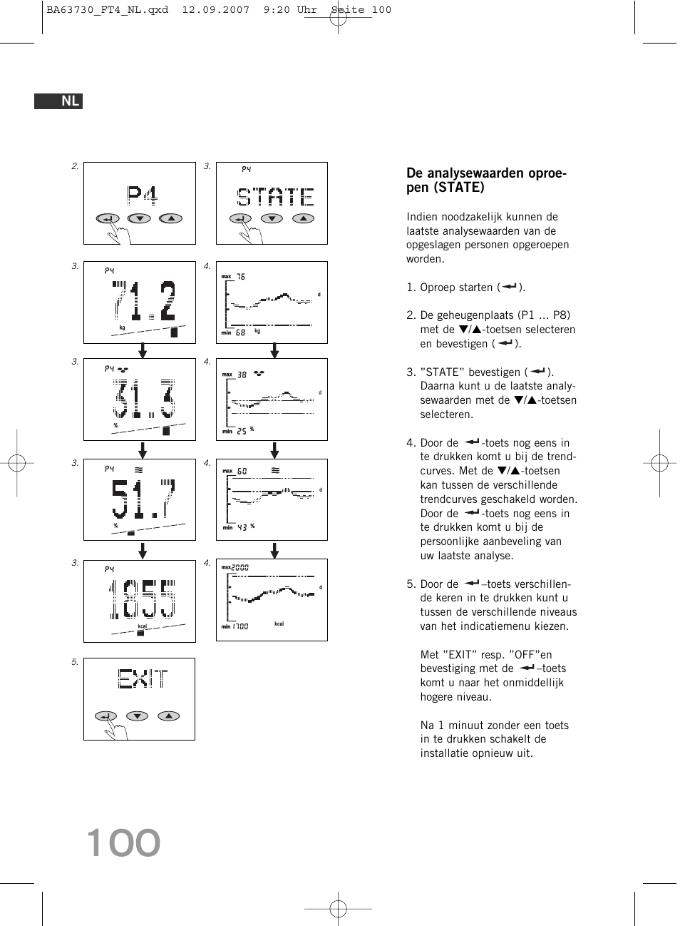 De analysewaarden oproe- pen (state) | SOEHNLE Body Balance Slim Design FT4 User Manual | Page 100 / 400