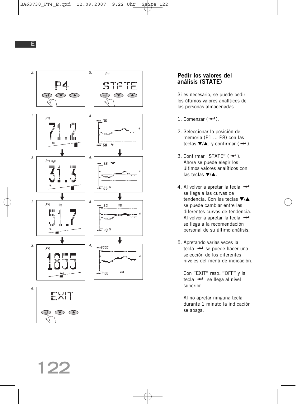 Pedir los valores del análisis (state) | SOEHNLE Body Balance Slim Design FT4 User Manual | Page 122 / 400