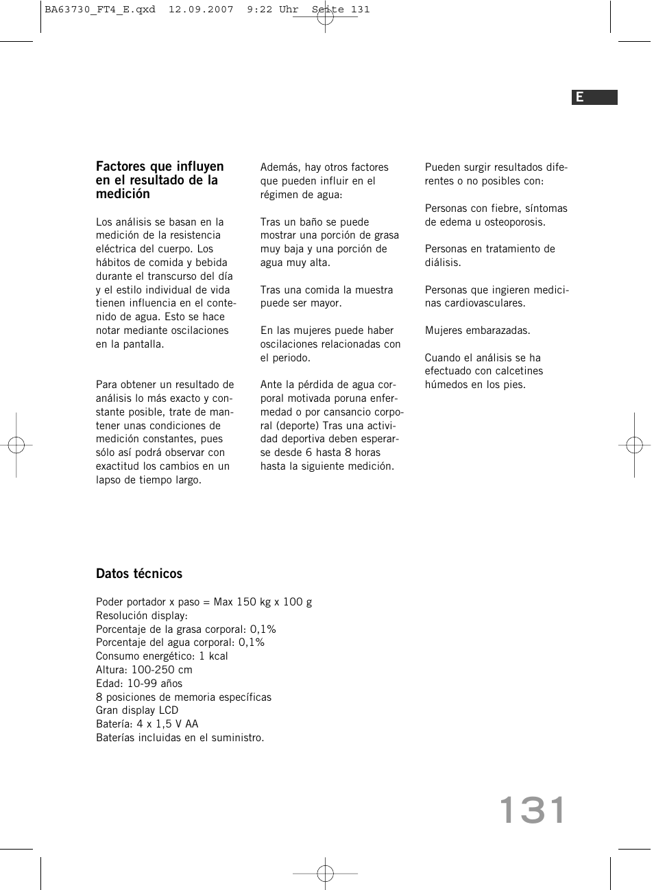 SOEHNLE Body Balance Slim Design FT4 User Manual | Page 131 / 400