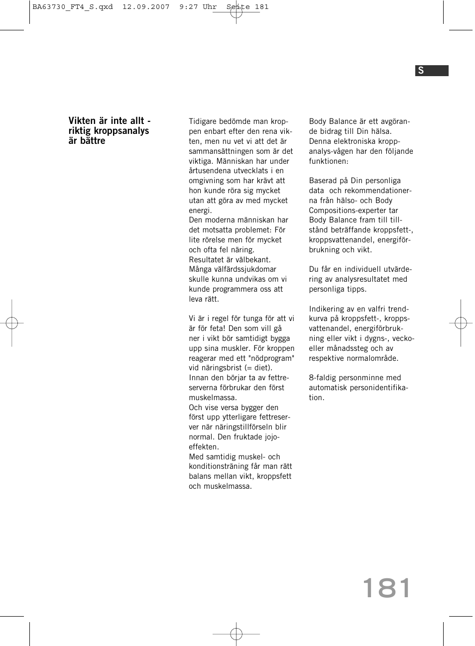 SOEHNLE Body Balance Slim Design FT4 User Manual | Page 181 / 400