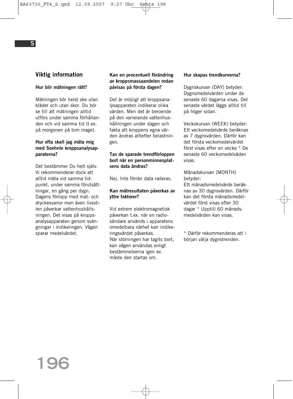 SOEHNLE Body Balance Slim Design FT4 User Manual | Page 196 / 400
